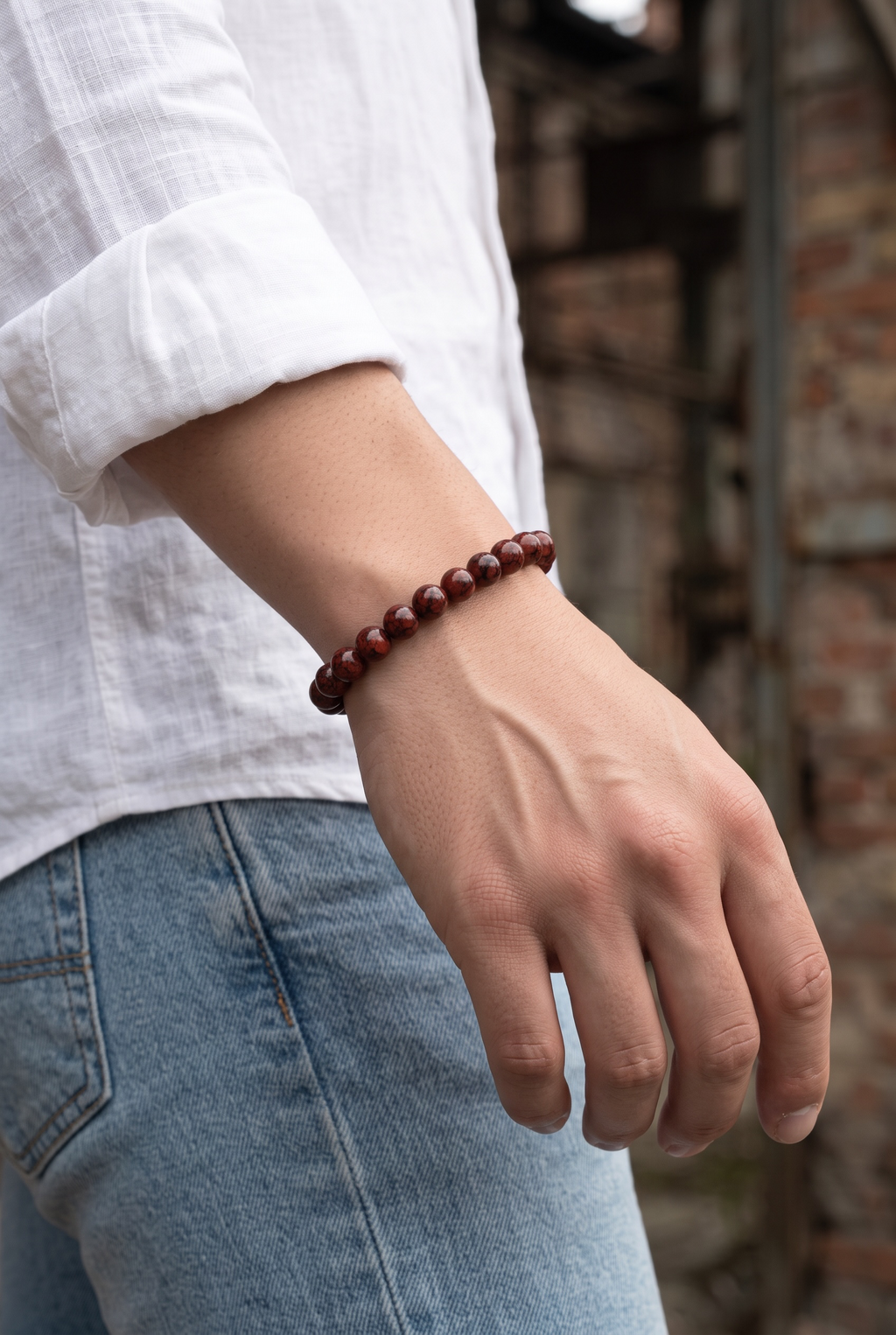 Red Jasper Beaded Bracelet