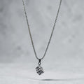 Fleur-de-Lis Cube Pendant Necklace
