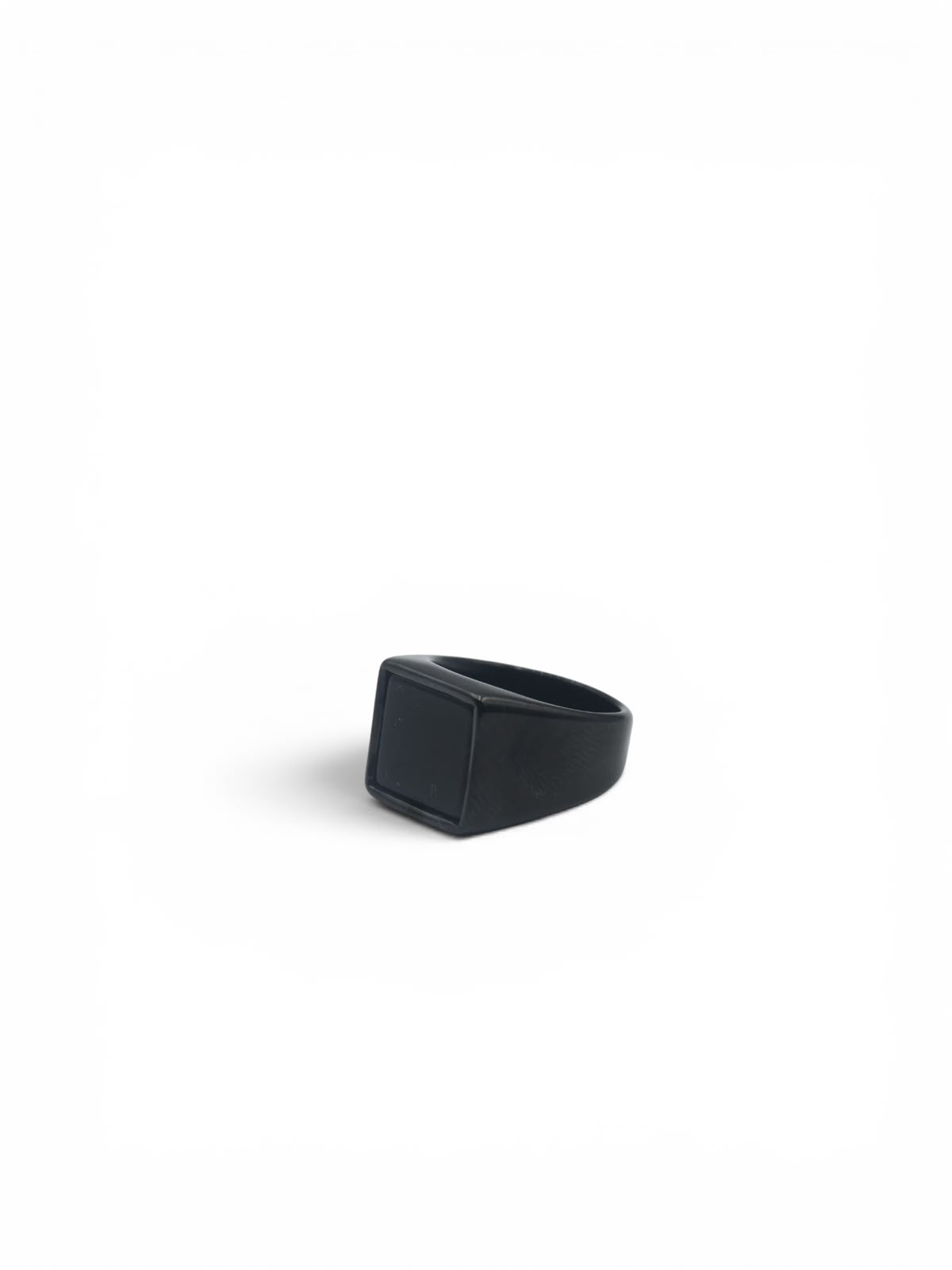 Rectangular Signet Ring — Matte Black