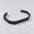Angular open cuff bracelet in matte black