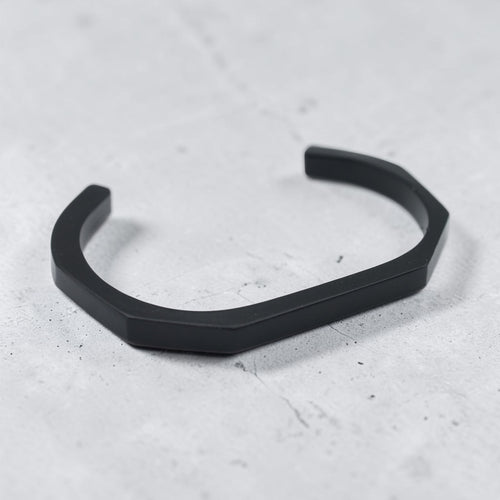 Angular open cuff bracelet in matte black