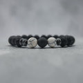 Lava stone and howlite bead bracelet