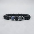 Onyx and sodalite bead bracelet