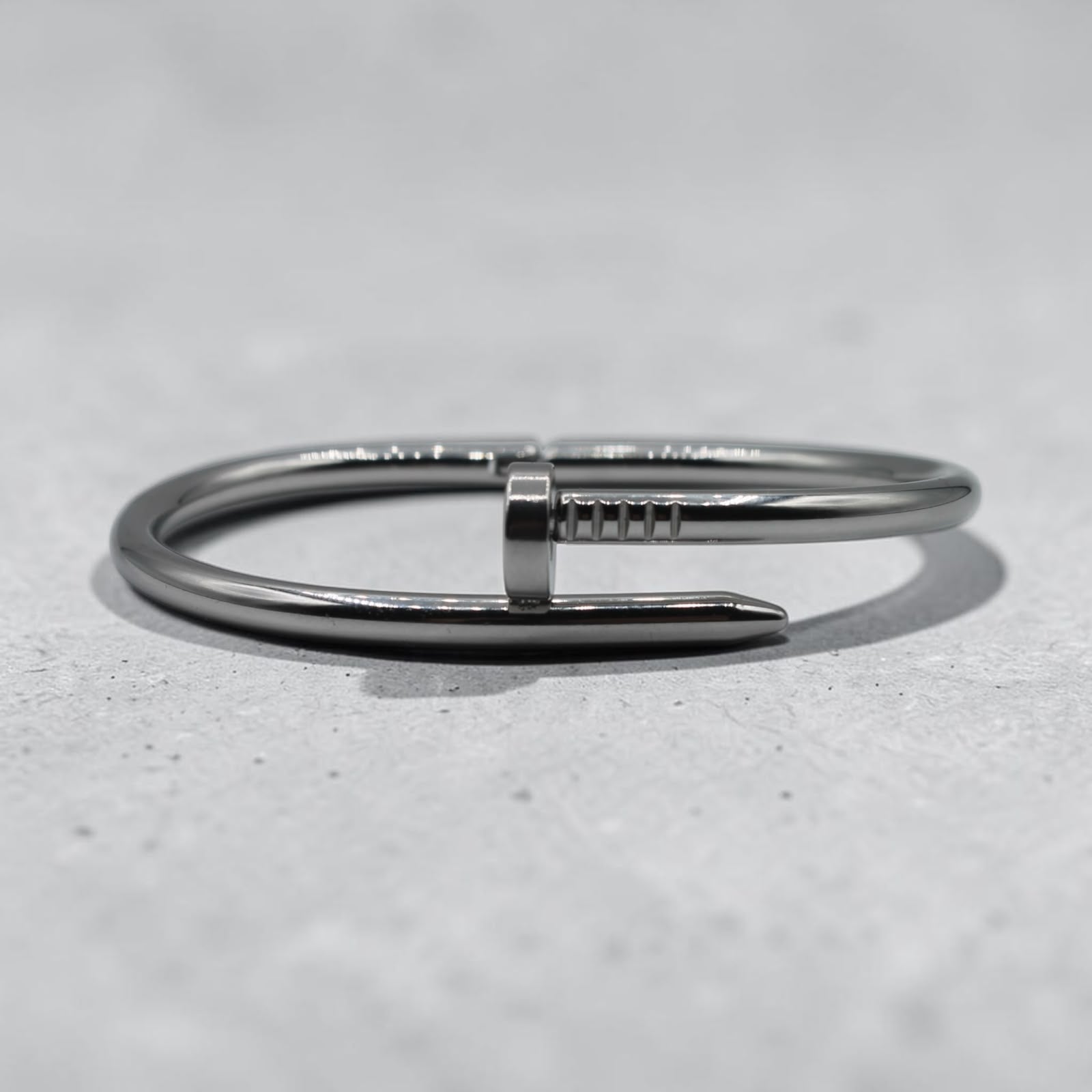Nail Cuff Bracelet — Signature Silver Cuff, angled view 1