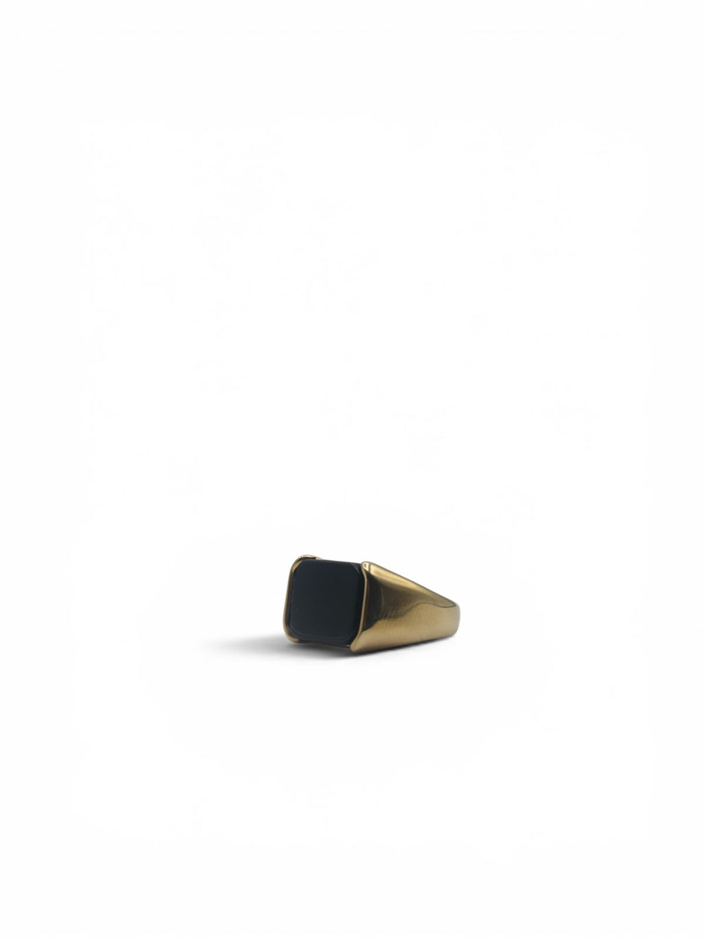 Onyx Signet Ring — Gold Finish, additional angle