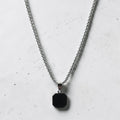 Square onyx pendant necklace