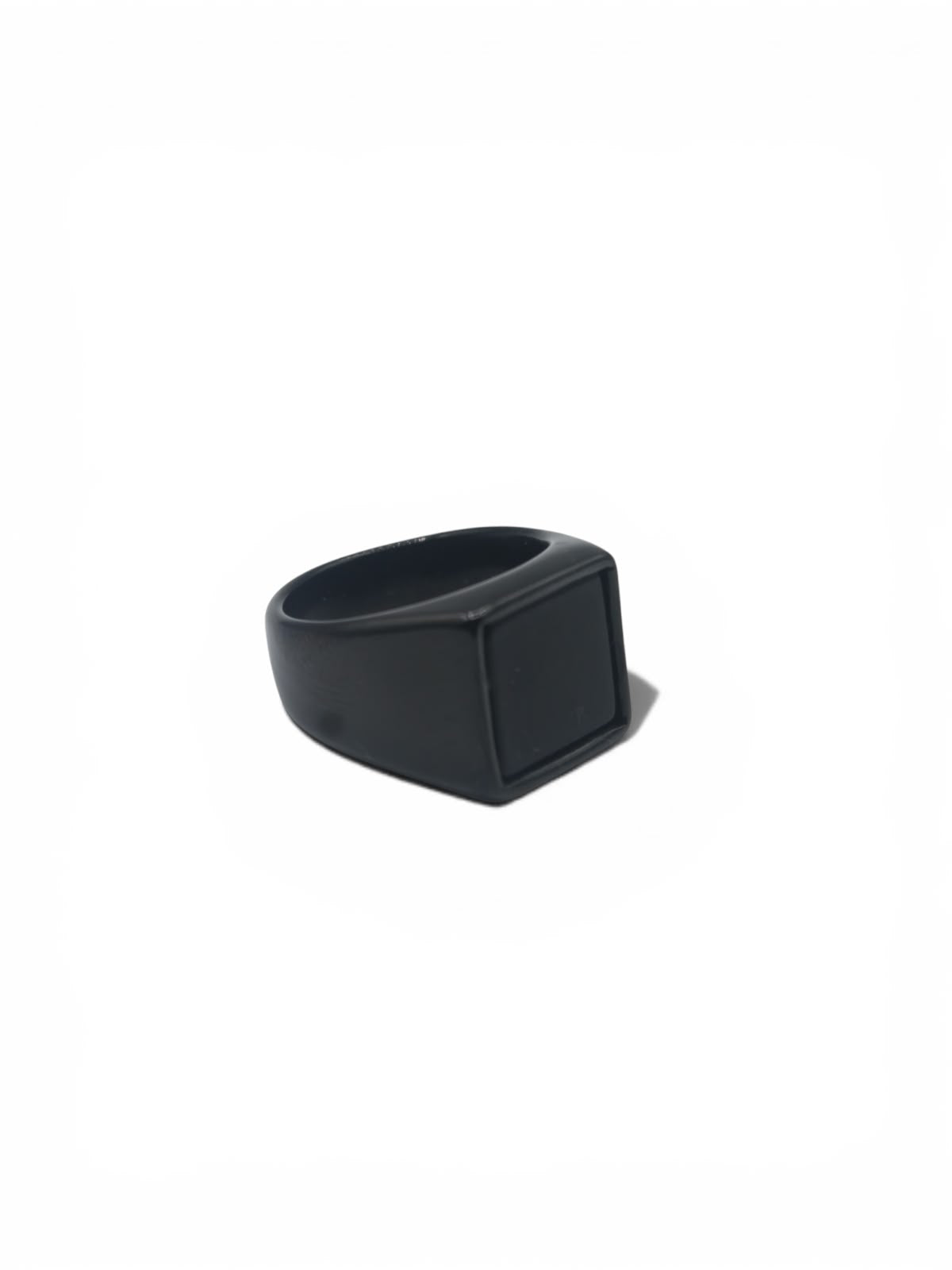 Rectangular Signet Ring — Matte Black, additional angle