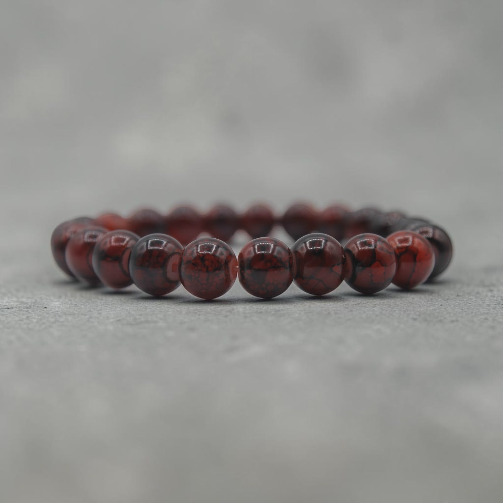 Red Jasper Beaded Bracelet, additional angle