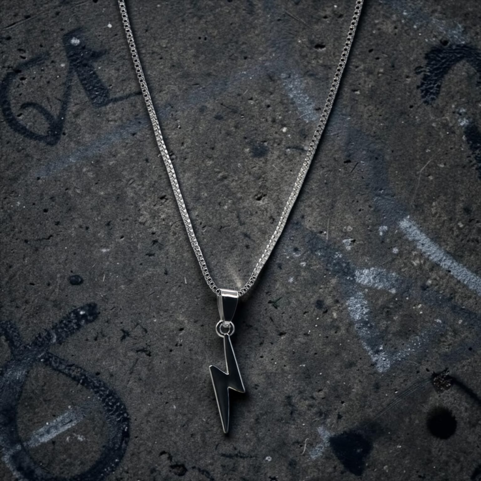 Thunderbolt Silver Pendant Necklace